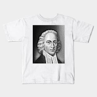 Jonathan Edwards Black And White Portrait | Jonathan Edwards Artwork 2 Kids T-Shirt